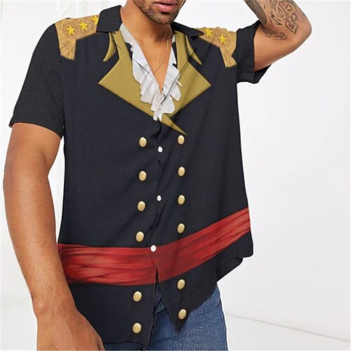 Men's Shirt 3D Print Graphic Patterned Turndown Street Casual Button-Down Print Short Sleeve Tops Designer Casual Fashion Breathable Black / Summer / Spring / Summer
Men's Shirt 3D Print Graphic Patterned Turndown Street Casual Button-Down Print Short Sleeve Tops Designer Casual Fashion Breathable Black / Summer / Spring / Summer