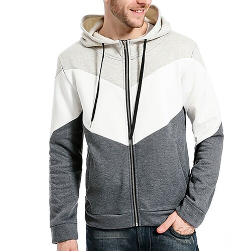 Men's Full Zip Hoodie Jacket Color Block Zipper Front Pocket Casual Daily Holiday Other Prints Casual Streetwear Hoodies Sweatshirts White Red
Men's Full Zip Hoodie Jacket Color Block Zipper Front Pocket Casual Daily Holiday Other Prints Casual Streetwear Hoodies Sweatshirts White Red