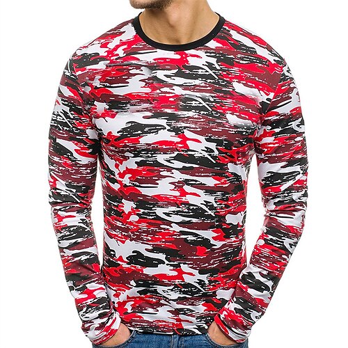 Men's T shirt Tee 3D Print Graphic Patterned Camo / Camouflage Crew Neck Street Daily Long Sleeve Tops Casual Fashion Army Green Red
Men's T shirt Tee 3D Print Graphic Patterned Camo / Camouflage Crew Neck Street Daily Long Sleeve Tops Casual Fashion Army Green Red