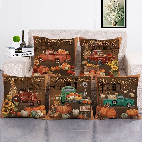 Fall Harvest Double Side Cushion Cover 5PC Soft Decorative Square Throw Pillow Cover Cushion Case Pillowcase for Sofa Bedroom Superior Quality Machine Washable
Fall Harvest Double Side Cushion Cover 5PC Soft Decorative Square Throw Pillow Cover Cushion Case Pillowcase for Sofa Bedroom Superior Quality Machine Washable