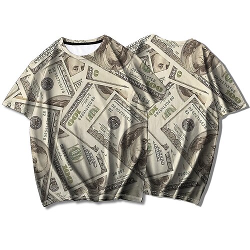 Men's T shirt Tee 3D Print Graphic Patterned Dollars Crew Neck Street Casual Print Short Sleeve Tops Basic Fashion Classic Comfortable Dark Gray / Summer
Men's T shirt Tee 3D Print Graphic Patterned Dollars Crew Neck Street Casual Print Short Sleeve Tops Basic Fashion Classic Comfortable Dark Gray / Summer