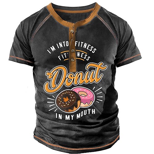 Men's Henley Shirt T shirt Tee 3D Print Food Graphic Patterned Letter Henley Street Casual Patchwork Button-Down Short Sleeve Tops Designer Basic Classic Comfortable Black / Summer / Sports / Summer
Men's Henley Shirt T shirt Tee 3D Print Food Graphic Patterned Letter Henley Street Casual Patchwork Button-Down Short Sleeve Tops Designer Basic Classic Comfortable Black / Summer / Sports / Summer