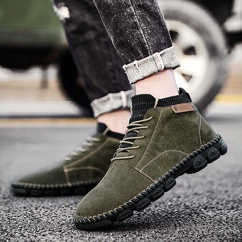 Men's Boots Casual Daily Walking Shoes Pigskin Mid-Calf Boots Dark Brown Black Army Green Fall Winter
Men's Boots Casual Daily Walking Shoes Pigskin Mid-Calf Boots Dark Brown Black Army Green Fall Winter