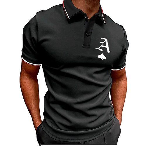 Men's Collar Polo Shirt Golf Shirt Solid Color Letter Turndown A K T Outdoor Casual Short Sleeve Button-Down Clothing Apparel Casual Slim Fit / Summer / Summer / Work
Men's Collar Polo Shirt Golf Shirt Solid Color Letter Turndown A K T Outdoor Casual Short Sleeve Button-Down Clothing Apparel Casual Slim Fit / Summer / Summer / Work
