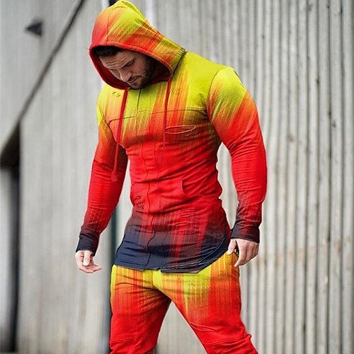 Men's Tracksuit Hoodies Set Graphic Patterned Gradient 2 Piece Print Sports Outdoor Casual Sports 3D Print Sportswear Basic Essential Hoodies Sweatshirts Green Blue Red
Men's Tracksuit Hoodies Set Graphic Patterned Gradient 2 Piece Print Sports Outdoor Casual Sports 3D Print Sportswear Basic Essential Hoodies Sweatshirts Green Blue Red