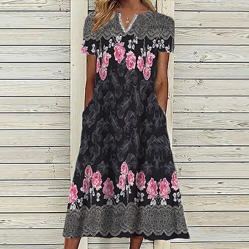 Women's A Line Dress Midi Dress Green Blue Purple Pink Light Blue Short Sleeve Floral Pocket Print Spring Summer V Neck Casual Vacation 2022 S M L XL XXL 3XL
Women's A Line Dress Midi Dress Green Blue Purple Pink Light Blue Short Sleeve Floral Pocket Print Spring Summer V Neck Casual Vacation 2022 S M L XL XXL 3XL
