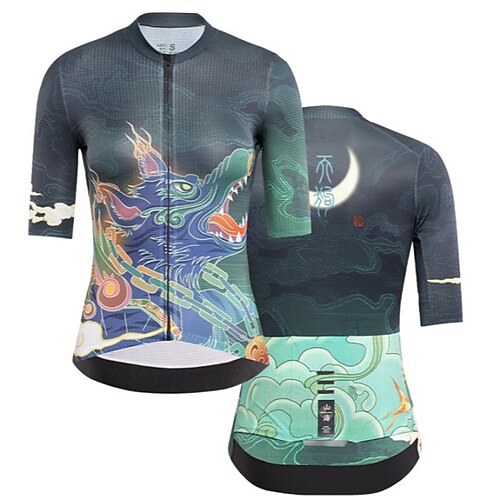 21Grams Women's Cycling Jersey Short Sleeve Bike Jersey Top with 3 Rear Pockets Mountain Bike MTB Road Bike Cycling Breathable Quick Dry Moisture Wicking Reflective Strips Green Dragon Polyester
21Grams Women's Cycling Jersey Short Sleeve Bike Jersey Top with 3 Rear Pockets Mountain Bike MTB Road Bike Cycling Breathable Quick Dry Moisture Wicking Reflective Strips Green Dragon Polyester