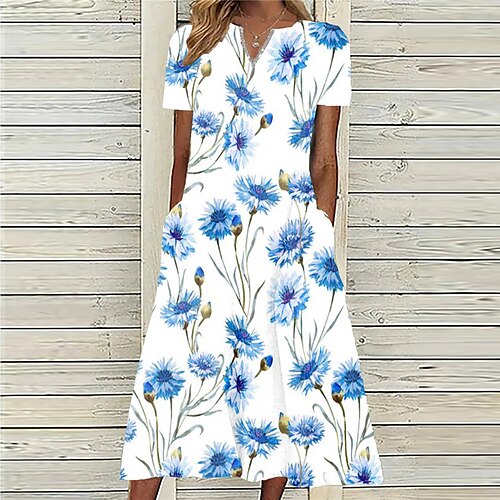 Robe mi-longue Femme Robe casual Manche Courte Printemps Eté Poche Imprimer Floral Col V 2022 Bleu Bleu clair Blanche S M L XL XXL 3XL
Robe mi-longue Femme Robe casual Manche Courte Printemps Eté Poche Imprimer Floral Col V 2022 Bleu Bleu clair Blanche S M L XL XXL 3XL