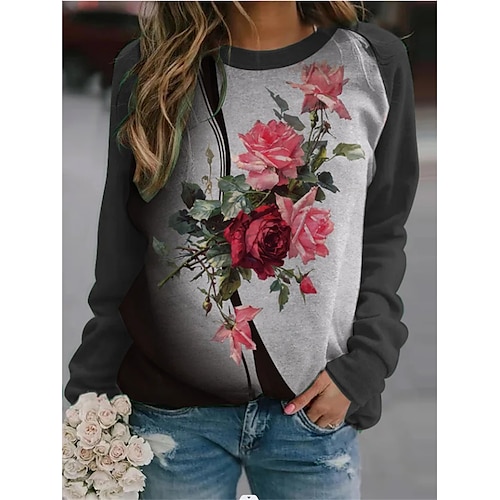 Women's Sweatshirt Flower Patchwork Print Casual Daily Sports 3D Print Sportswear Casual Hoodies Sweatshirts Loose Black
Women's Sweatshirt Flower Patchwork Print Casual Daily Sports 3D Print Sportswear Casual Hoodies Sweatshirts Loose Black