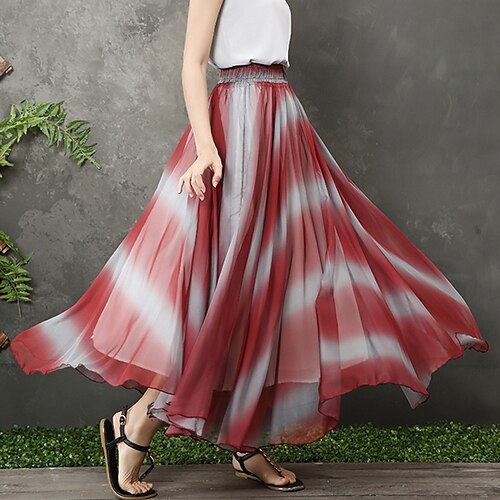 Women's Fashion Swing Skirts Holiday Weekend Chiffon Tie Dye Tulle Green Gray Red One-Size / Maxi / Loose / Print
Women's Fashion Swing Skirts Holiday Weekend Chiffon Tie Dye Tulle Green Gray Red One-Size / Maxi / Loose / Print