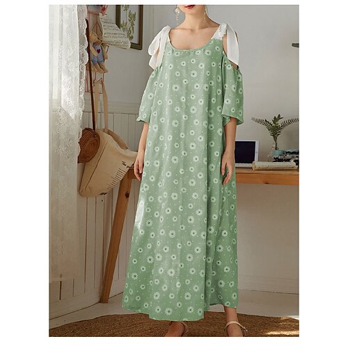 Women's Shift Dress Maxi long Dress Purple Pink Light Green 3/4 Length Sleeve Floral Cold Shoulder Print Summer Spaghetti Strap Casual Fashion Modern 2022 S M L XL
Women's Shift Dress Maxi long Dress Purple Pink Light Green 3/4 Length Sleeve Floral Cold Shoulder Print Summer Spaghetti Strap Casual Fashion Modern 2022 S M L XL
