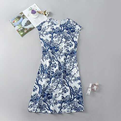 Women's Shift Dress Midi Dress Blue Short Sleeve Floral Print Spring Summer Crew Neck Elegant Vintage 2022 S M L XL XXL
Women's Shift Dress Midi Dress Blue Short Sleeve Floral Print Spring Summer Crew Neck Elegant Vintage 2022 S M L XL XXL