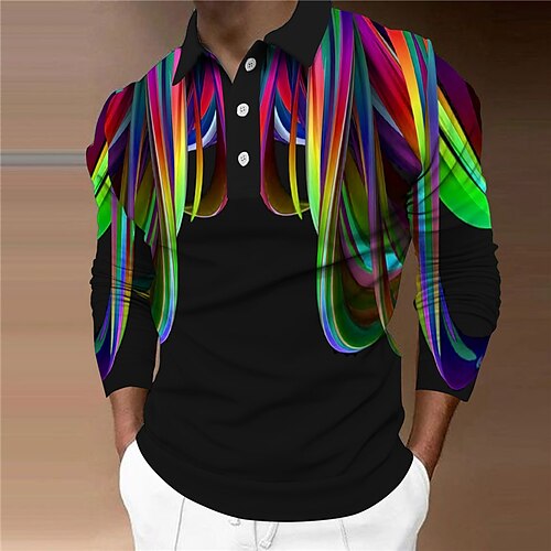 Men's Collar Polo Shirt Golf Shirt Gradient Turndown Black 3D Print Casual Daily Long Sleeve Button-Down Print Clothing Apparel Fashion Designer Casual Breathable / Sports
Men's Collar Polo Shirt Golf Shirt Gradient Turndown Black 3D Print Casual Daily Long Sleeve Button-Down Print Clothing Apparel Fashion Designer Casual Breathable / Sports