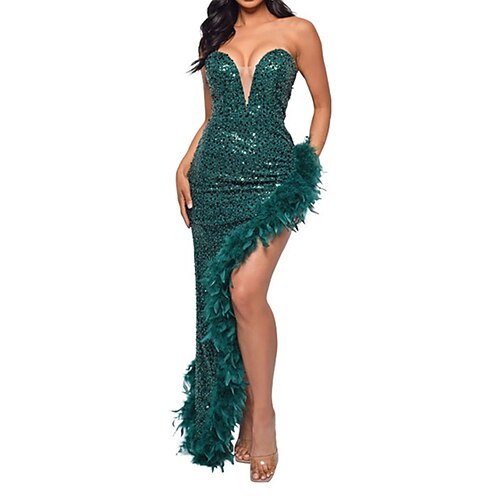 Women's Christmas Party Dress Sequin Dress Maxi long Dress Dark Green Champagne Red White Black Sleeveless Polka Dot Backless Feather Spring Summer Strapless Fashion Party Sexy
Women's Christmas Party Dress Sequin Dress Maxi long Dress Dark Green Champagne Red White Black Sleeveless Polka Dot Backless Feather Spring Summer Strapless Fashion Party Sexy