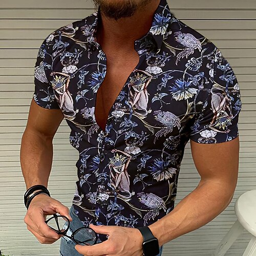 Men's Shirt 3D Print Floral Turndown Street Casual Button-Down Print Short Sleeve Tops Casual Fashion Breathable Comfortable Black
Men's Shirt 3D Print Floral Turndown Street Casual Button-Down Print Short Sleeve Tops Casual Fashion Breathable Comfortable Black