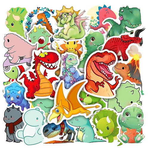 

50 Dinosaur Stickers Wall Stickers Computer Notebook Bicycle Water Cup Trolley Case Animal Graffiti Stickers