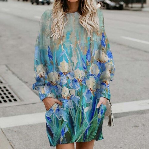 Women's Shift Dress Short Mini Dress Blue Long Sleeve Animal Pocket Print Fall Winter Hooded Casual 2022 S M L XL XXL 3XL
Women's Shift Dress Short Mini Dress Blue Long Sleeve Animal Pocket Print Fall Winter Hooded Casual 2022 S M L XL XXL 3XL