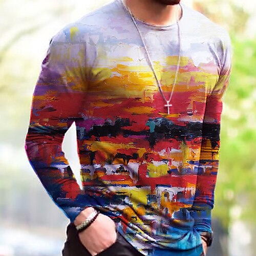 Men's T shirt Tee 3D Print Graphic Patterned Crew Neck Daily Sports Print Long Sleeve Tops Basic Classic Comfortable Big and Tall Red / Summer
Men's T shirt Tee 3D Print Graphic Patterned Crew Neck Daily Sports Print Long Sleeve Tops Basic Classic Comfortable Big and Tall Red / Summer
