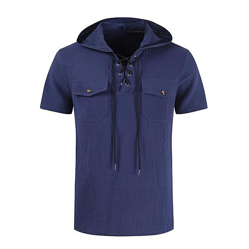 Men's Shirt Solid Color Hooded Navy Blue White Black Street Daily Short Sleeve Drawstring Button-Down Clothing Apparel Fashion Casual Comfortable Beach
Men's Shirt Solid Color Hooded Navy Blue White Black Street Daily Short Sleeve Drawstring Button-Down Clothing Apparel Fashion Casual Comfortable Beach