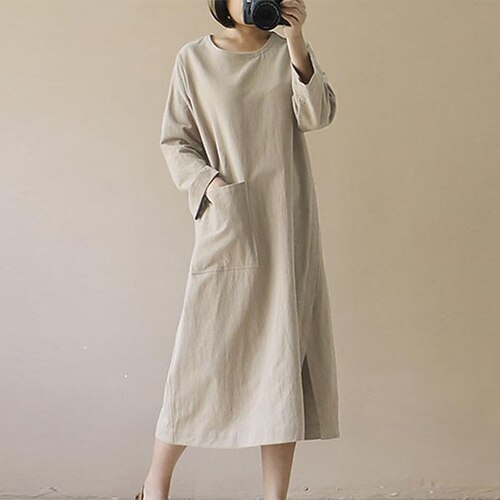 Women's Pajamas Nightgown Dress Nighty Pure Color Comfort Home Daily Cotton Crew Neck Long Sleeve Pocket Spring Summer Wine Army Green / Pjs
Women's Pajamas Nightgown Dress Nighty Pure Color Comfort Home Daily Cotton Crew Neck Long Sleeve Pocket Spring Summer Wine Army Green / Pjs