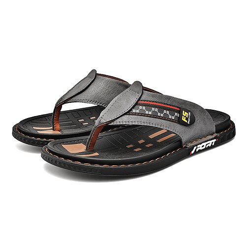Men's Sandals Slippers Flip-Flops Casual Classic Daily Office Career PU Black Gray Spring Summer
Men's Sandals Slippers Flip-Flops Casual Classic Daily Office Career PU Black Gray Spring Summer