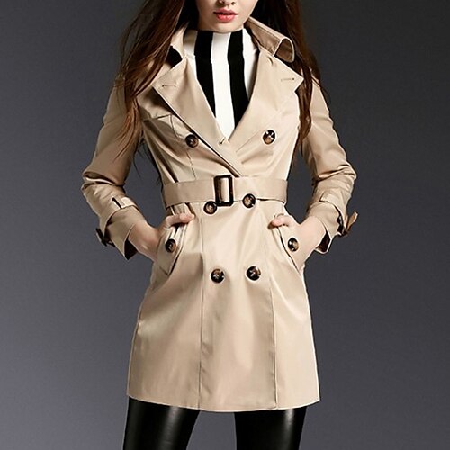 Women's Trench Coat Outdoor Street Daily Fall Winter Long Coat Regular Fit Warm Breathable Streetwear Elegant Jacket Long Sleeve Solid Color Pocket Stylish Black Khaki Red
Women's Trench Coat Outdoor Street Daily Fall Winter Long Coat Regular Fit Warm Breathable Streetwear Elegant Jacket Long Sleeve Solid Color Pocket Stylish Black Khaki Red