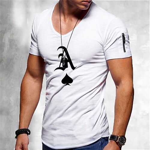 Men's T shirt Tee Hot Stamping Graphic Patterned Poker Letter V Neck Street Daily Print Short Sleeve Tops Designer Casual Fashion Comfortable White / Summer
Men's T shirt Tee Hot Stamping Graphic Patterned Poker Letter V Neck Street Daily Print Short Sleeve Tops Designer Casual Fashion Comfortable White / Summer