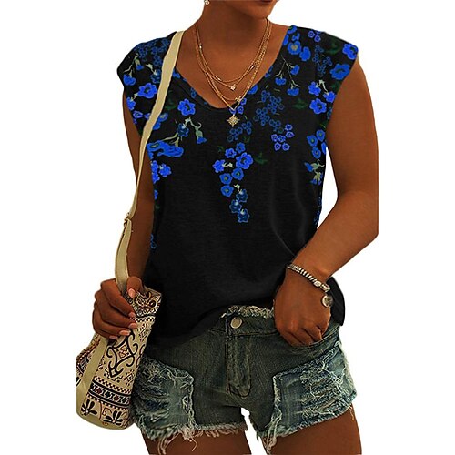 Women's Plus Size Tops Tank Top Floral Print Sleeveless V Neck Streetwear Daily Holiday Cotton Spandex Jersey Spring Summer Blue
Women's Plus Size Tops Tank Top Floral Print Sleeveless V Neck Streetwear Daily Holiday Cotton Spandex Jersey Spring Summer Blue