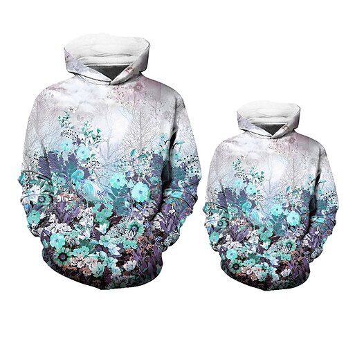 Mommy and Me Hoodie Floral Sports Outdoor Print Blue Pink Orange Long Sleeve Active Matching Outfits
Mommy and Me Hoodie Floral Sports Outdoor Print Blue Pink Orange Long Sleeve Active Matching Outfits
