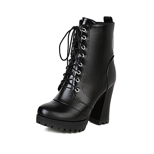 Femme Bottes Bottes à talons Bottes à lacets du quotidien Hiver Talon Bottier Bout rond Minimalisme Cuir PU Lacet Couleur Pleine Noir
Femme Bottes Bottes à talons Bottes à lacets du quotidien Hiver Talon Bottier Bout rond Minimalisme Cuir PU Lacet Couleur Pleine Noir