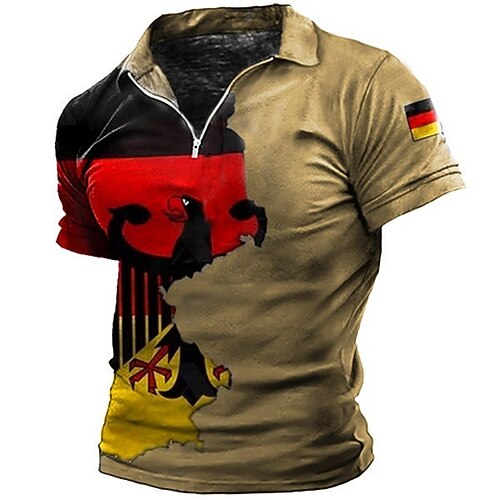 Men's Collar Polo Shirt Golf Shirt Graphic Turndown Khaki 3D Print Outdoor Street Short Sleeves Zipper Print Clothing Apparel Fashion Designer Casual Breathable / Summer / Spring / Summer
Men's Collar Polo Shirt Golf Shirt Graphic Turndown Khaki 3D Print Outdoor Street Short Sleeves Zipper Print Clothing Apparel Fashion Designer Casual Breathable / Summer / Spring / Summer