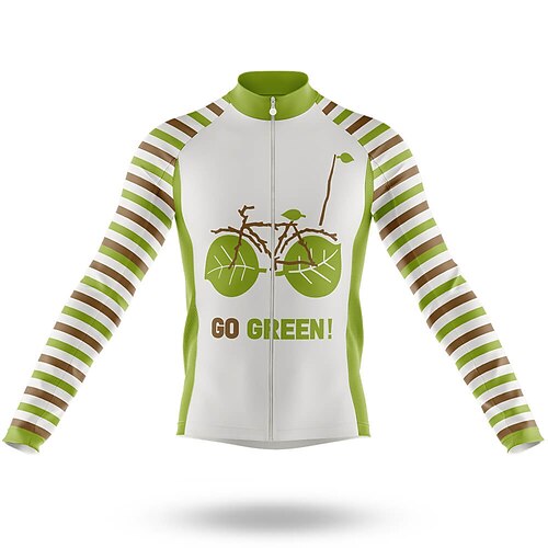 21Grams Men's Cycling Jersey Long Sleeve Bike Top with 3 Rear Pockets Mountain Bike MTB Road Bike Cycling Breathable Quick Dry Moisture Wicking Reflective Strips Green Stripes Polyester Spandex Sports
21Grams Men's Cycling Jersey Long Sleeve Bike Top with 3 Rear Pockets Mountain Bike MTB Road Bike Cycling Breathable Quick Dry Moisture Wicking Reflective Strips Green Stripes Polyester Spandex Sports