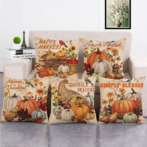 Autumn Pumpkin Double Side Cushion Cover 5PC Soft Decorative Square Throw Pillow Cover Cushion Case Pillowcase for Bedroom Livingroom Superior Quality Machine Washable Indoor Cushion for Sofa Couch Bed Chair
Autumn Pumpkin Double Side Cushion Cover 5PC Soft Decorative Square Throw Pillow Cover Cushion Case Pillowcase for Bedroom Livingroom Superior Quality Machine Washable Indoor Cushion for Sofa Couch Bed Chair