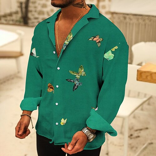 Men's Shirt 3D Print Butterfly Animal Turndown Casual Daily Button-Down Print Long Sleeve Tops Designer Casual Fashion Comfortable Green
Men's Shirt 3D Print Butterfly Animal Turndown Casual Daily Button-Down Print Long Sleeve Tops Designer Casual Fashion Comfortable Green