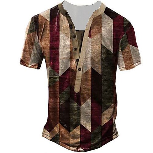 Men's T shirt Tee Henley Shirt Tee Graphic Color Block Henley Brown 3D Print Plus Size Outdoor Daily Short Sleeve Button-Down Print Clothing Apparel Basic Designer Classic Comfortable / Summer
Men's T shirt Tee Henley Shirt Tee Graphic Color Block Henley Brown 3D Print Plus Size Outdoor Daily Short Sleeve Button-Down Print Clothing Apparel Basic Designer Classic Comfortable / Summer