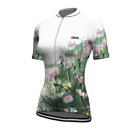 21Grams Women's Cycling Jersey Short Sleeve Bike Top with 3 Rear Pockets Mountain Bike MTB Road Bike Cycling Breathable Quick Dry Moisture Wicking Reflective Strips White Floral Botanical Polyester
21Grams Women's Cycling Jersey Short Sleeve Bike Top with 3 Rear Pockets Mountain Bike MTB Road Bike Cycling Breathable Quick Dry Moisture Wicking Reflective Strips White Floral Botanical Polyester