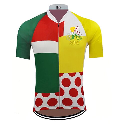 21Grams Men's Cycling Jersey Short Sleeve Bike Jersey Top with 3 Rear Pockets Mountain Bike MTB Road Bike Cycling Breathable Quick Dry Moisture Wicking Reflective Strips Green Polka Dot Polyester
21Grams Men's Cycling Jersey Short Sleeve Bike Jersey Top with 3 Rear Pockets Mountain Bike MTB Road Bike Cycling Breathable Quick Dry Moisture Wicking Reflective Strips Green Polka Dot Polyester