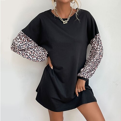 Sweat Robe à capuche Femme Actif Vêtement de rue Longue Imprimer Noir Léopard Casual Col Rond manche longue S M L XL
Sweat Robe à capuche Femme Actif Vêtement de rue Longue Imprimer Noir Léopard Casual Col Rond manche longue S M L XL