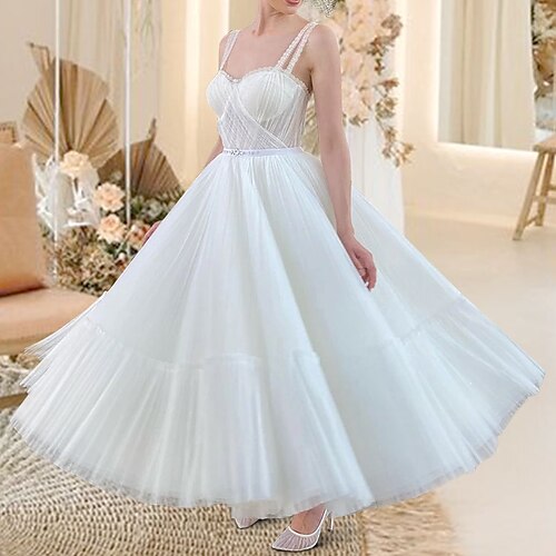 Bridal Shower Små Hvide Kjoler Brudekjoler Te-længde Prinsesse Uden ærmer Kæreste Spaghettistropper Tyl Med Plissé 2023 Brudekjoler
Bridal Shower Små Hvide Kjoler Brudekjoler Te-længde Prinsesse Uden ærmer Kæreste Spaghettistropper Tyl Med Plissé 2023 Brudekjoler