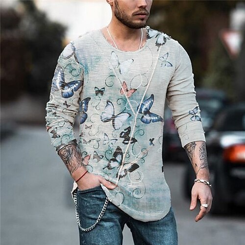 Men's Unisex T shirt Tee 3D Print Butterfly Graphic Prints Crew Neck Daily Holiday Print Long Sleeve Tops Designer Lightweight Casual Classic Blue
Men's Unisex T shirt Tee 3D Print Butterfly Graphic Prints Crew Neck Daily Holiday Print Long Sleeve Tops Designer Lightweight Casual Classic Blue