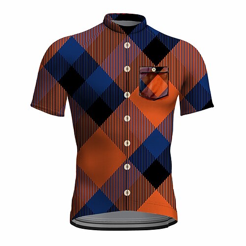 21Grams Men's Cycling Jersey Short Sleeve Bike Top with 3 Rear Pockets Mountain Bike MTB Road Bike Cycling Breathable Quick Dry Moisture Wicking Reflective Strips Orange Plaid Checkered Polyester
21Grams Men's Cycling Jersey Short Sleeve Bike Top with 3 Rear Pockets Mountain Bike MTB Road Bike Cycling Breathable Quick Dry Moisture Wicking Reflective Strips Orange Plaid Checkered Polyester