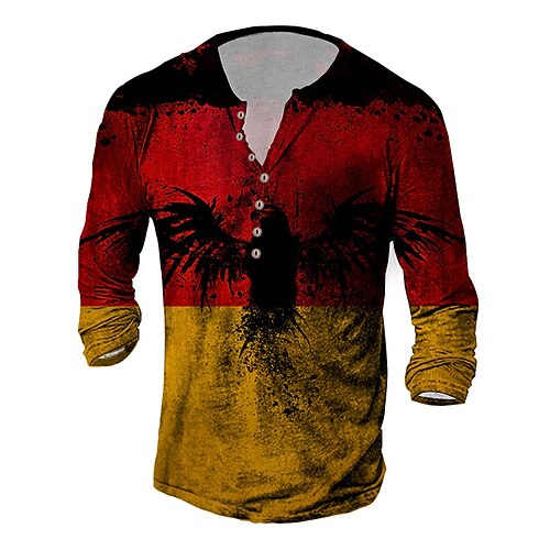 Men's Henley Shirt T shirt Tee 3D Print Graphic Patterned American Flag Henley Street Daily Button-Down Print Long Sleeve Tops Casual Fashion Comfortable Red
Men's Henley Shirt T shirt Tee 3D Print Graphic Patterned American Flag Henley Street Daily Button-Down Print Long Sleeve Tops Casual Fashion Comfortable Red