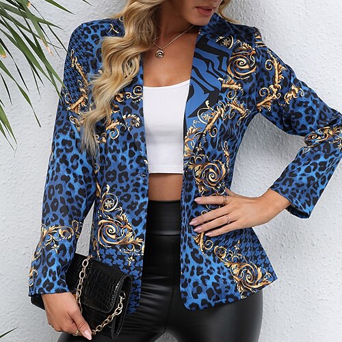 Women's Blazer Outdoor Street Going out Spring Fall Regular Coat Regular Fit Thermal Warm Breathable Streetwear Casual Baroque Jacket Long Sleeve Leopard Floral Pocket Green Blue Red
Women's Blazer Outdoor Street Going out Spring Fall Regular Coat Regular Fit Thermal Warm Breathable Streetwear Casual Baroque Jacket Long Sleeve Leopard Floral Pocket Green Blue Red