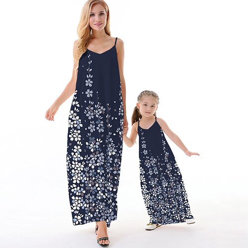 Mommy and Me Dresses Floral Causal Backless Navy Blue Sleeveless Maxi Strap Dress Active Matching Outfits
Mommy and Me Dresses Floral Causal Backless Navy Blue Sleeveless Maxi Strap Dress Active Matching Outfits