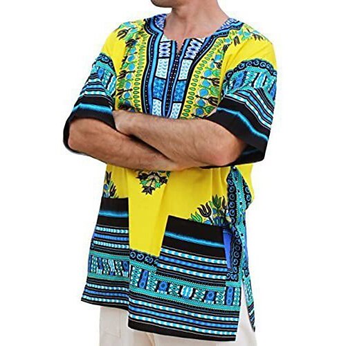 Adults Men's African Print Dashiki Modern African Outfits For Party Polyester Masquerade Top
Adults Men's African Print Dashiki Modern African Outfits For Party Polyester Masquerade Top