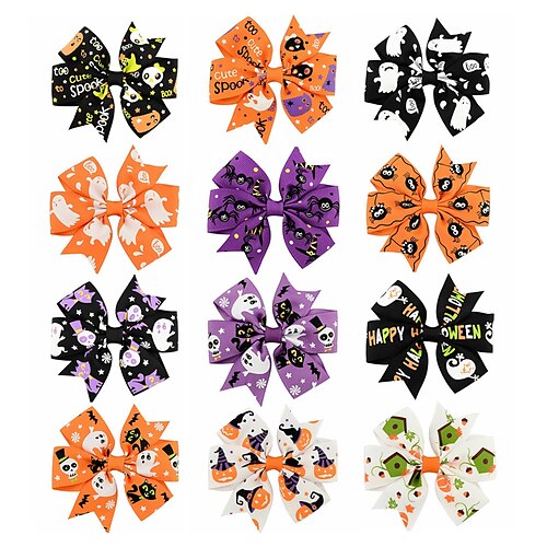 12 Pcs Children's Jewelry Halloween Ribbed Ribbon Bow Hairpin Children's Headwear
12 Pcs Children's Jewelry Halloween Ribbed Ribbon Bow Hairpin Children's Headwear