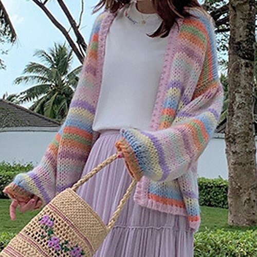 Women's Cardigan Sweater Jumper Crochet Knit Knitted Color Block Open Front Stylish Casual Daily Going out Fall Winter Pink One-Size / Long Sleeve
Women's Cardigan Sweater Jumper Crochet Knit Knitted Color Block Open Front Stylish Casual Daily Going out Fall Winter Pink One-Size / Long Sleeve