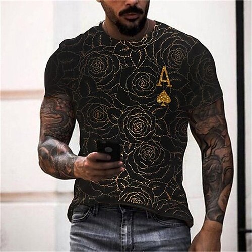 Men's T shirt Tee 3D Print Graphic Prints Poker Crew Neck Street Casual 3D Print Short Sleeve Tops Fashion Breathable Comfortable Big and Tall Black / Summer / Spring / Summer
Men's T shirt Tee 3D Print Graphic Prints Poker Crew Neck Street Casual 3D Print Short Sleeve Tops Fashion Breathable Comfortable Big and Tall Black / Summer / Spring / Summer