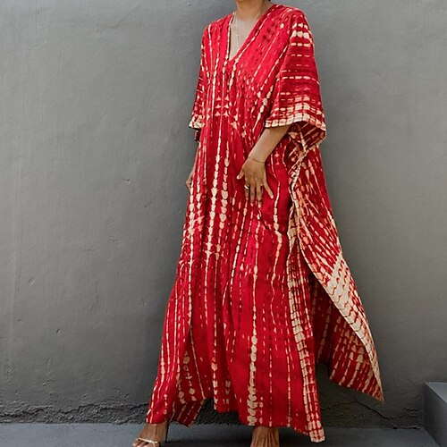 Women's Shift Dress Maxi long Dress Green White Yellow Red Light Blue 3/4 Length Sleeve Tie Dye Split Fall Winter V Neck Vacation Modern Loose 2022 One-Size
Women's Shift Dress Maxi long Dress Green White Yellow Red Light Blue 3/4 Length Sleeve Tie Dye Split Fall Winter V Neck Vacation Modern Loose 2022 One-Size