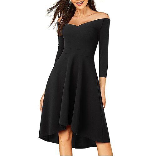 Women's A Line Dress Knee Length Dress Black Wine Long Sleeve Pure Color Cold Shoulder Fall Winter Off Shoulder Elegant Slim 2022 S M L XL XXL
Women's A Line Dress Knee Length Dress Black Wine Long Sleeve Pure Color Cold Shoulder Fall Winter Off Shoulder Elegant Slim 2022 S M L XL XXL